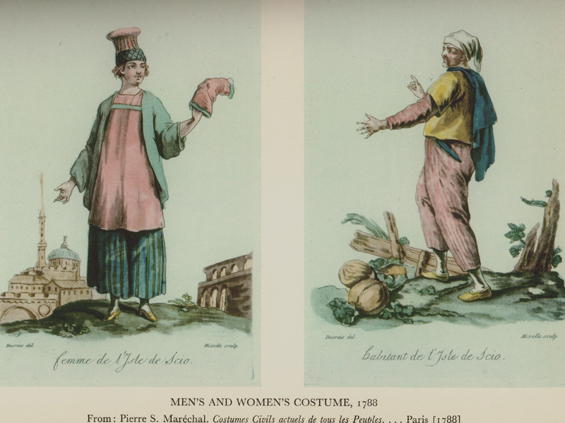 Ανδρικές και γυναικείες ενδυμασίες από τη Χίο, 1788