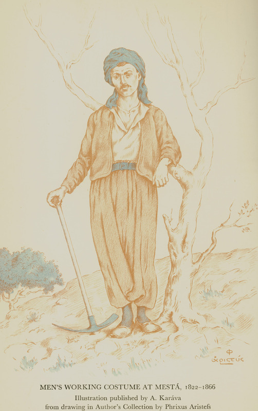 Άνδρας με ενδυμασία της δουλειάς, από τα Μεστά Χίου (1822 – 1866)