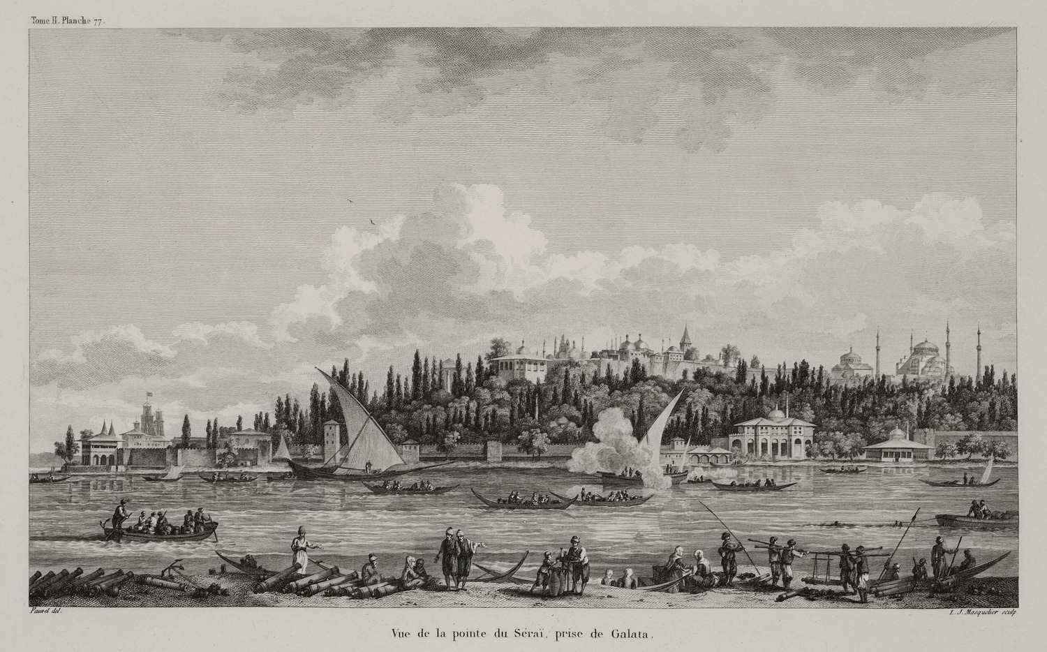 Άποψη του Βοσπόρου από τον Γαλατά,με το Ανάκτορο Τοπ Καπί