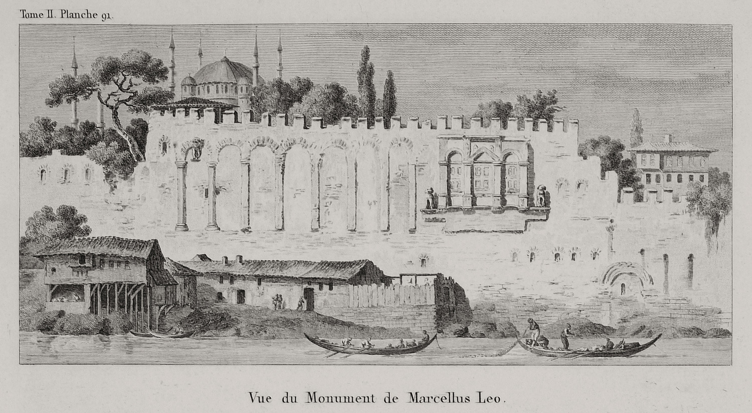 Άποψη των θαλασσίων τειχών της Κωνσταντινούπολης