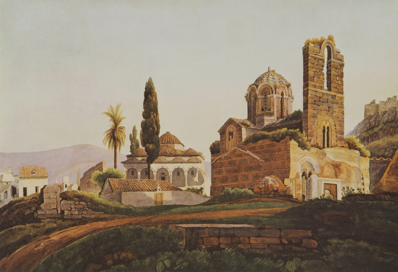 Αθήνα-Η εκκλησία των Ταξιαρχών και το Φετιχιέ τζαμί-1833