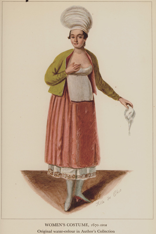 Γυναικεία ενδυμασία από τη Χίο, γύρω στα 1670