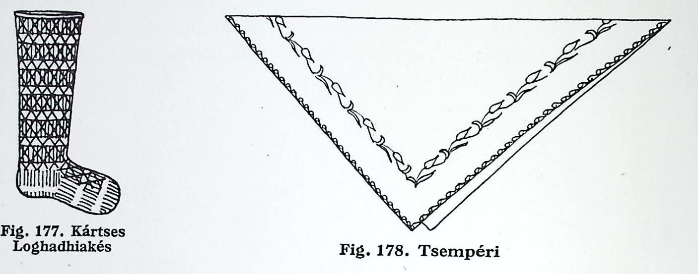 Ενδυμασία γυναίκας χωριού– Βορειόχωρα -Αμάδες 177.Κάρτσες λαγαδιακές 178. Τσεμπέρι