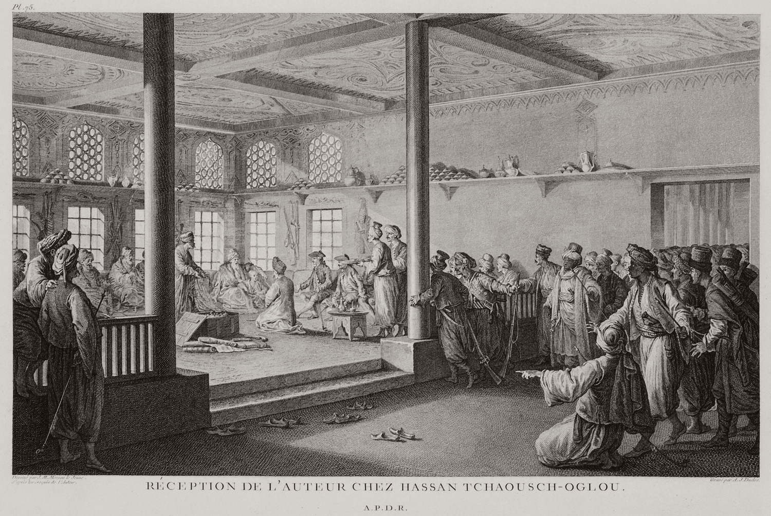 Η γιορτή που έδωσε προς τιμήν του συγγραφέα M.G.F. A. COMTE DE CHOISEUL-GOUFFIER, ο Χασάν Τσαούσογλου