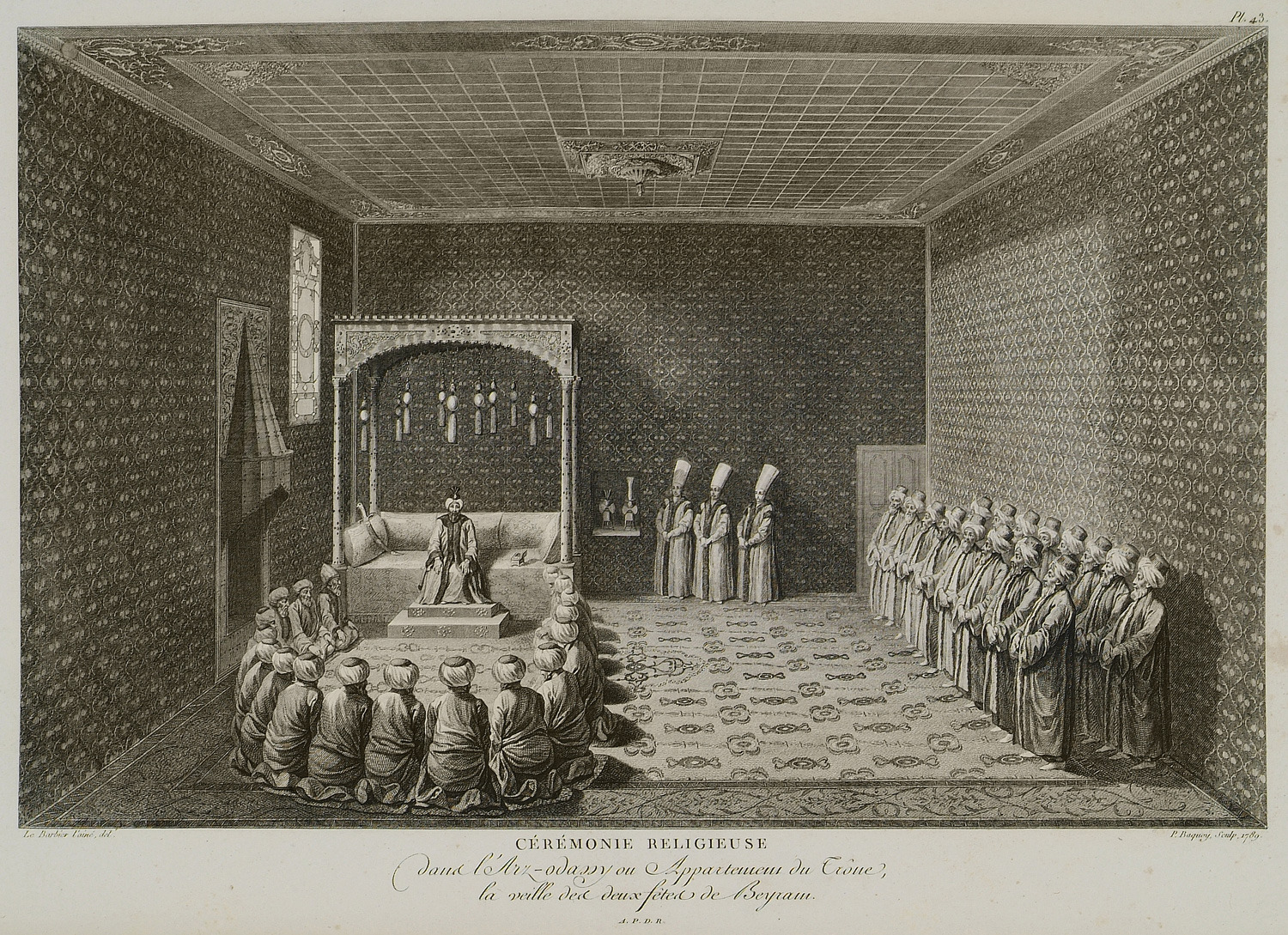 Θρησκευτική τελετή στην αίθουσα ακροάσεων του Σουλτάνου την παραμονή της γιορτής του Μπαϊραμιού