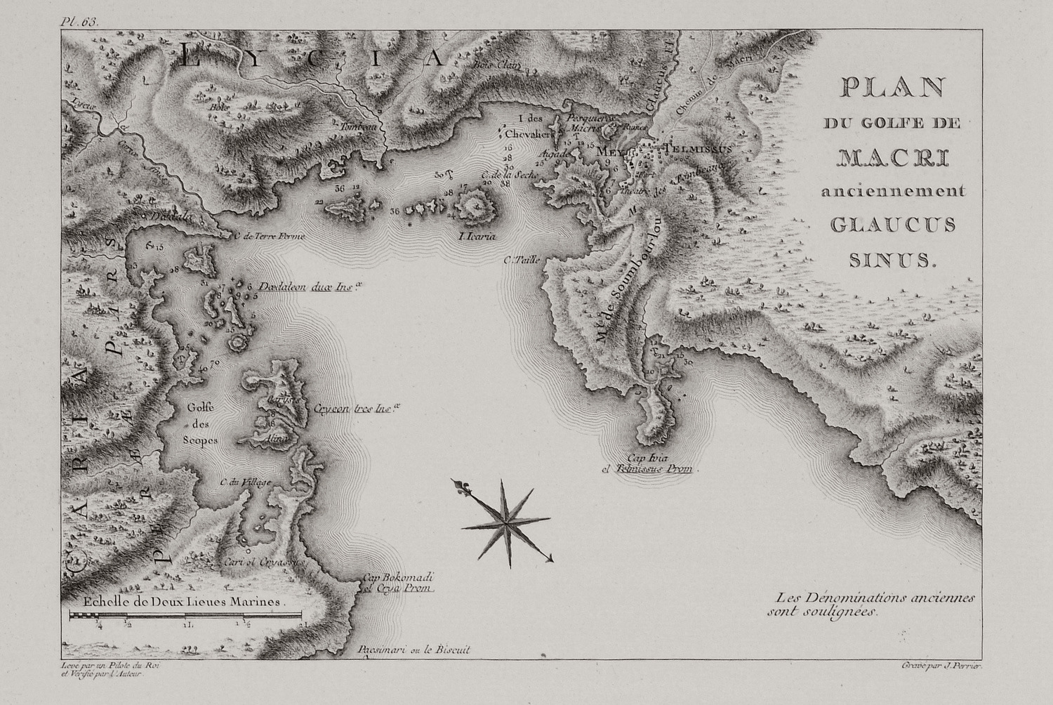 Κάτοψη του κόλπου της Μάκρης (Φετχιγίε), γνωστού στην αρχαιότητα και ως Glaucus Sinus