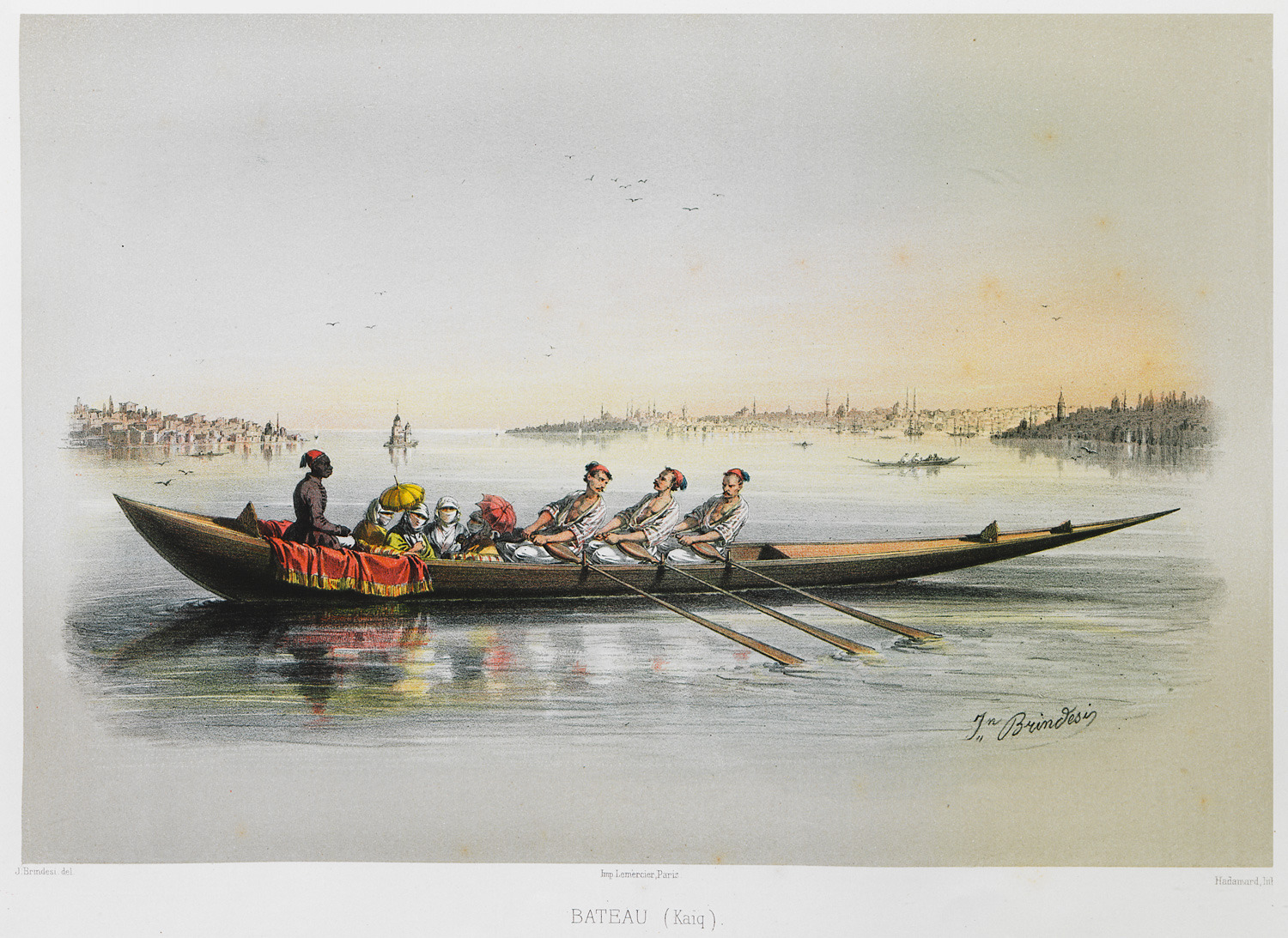 Καΐκι μεταφέρει Οθωμανές γυναίκες στην ευρωπαϊκή ακτή του Βοσπόρου