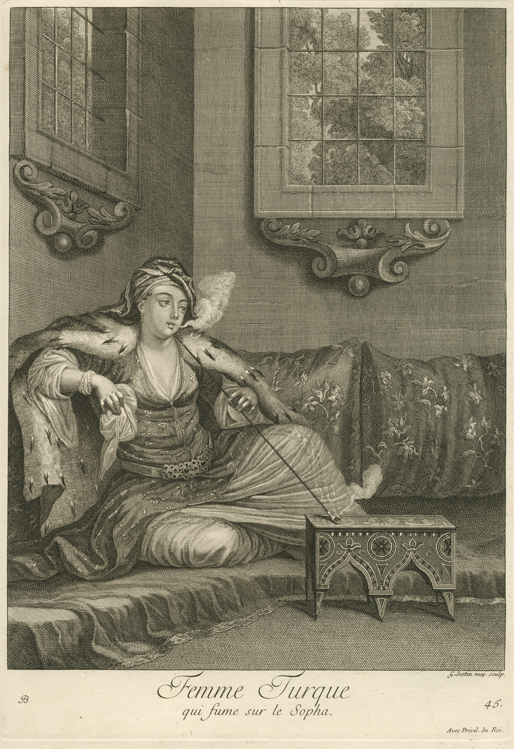 Οθωμανή γυναίκα που καπνίζει