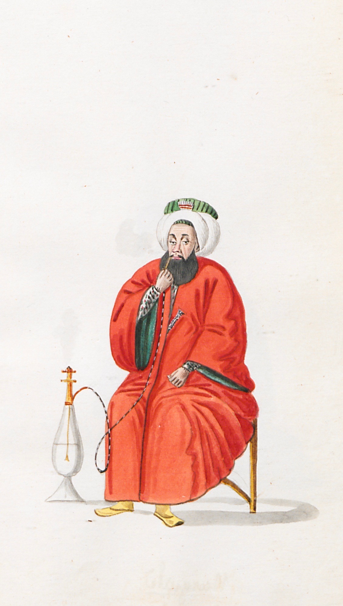 Οθωμανός καπνίζει τον ναργιλέ του