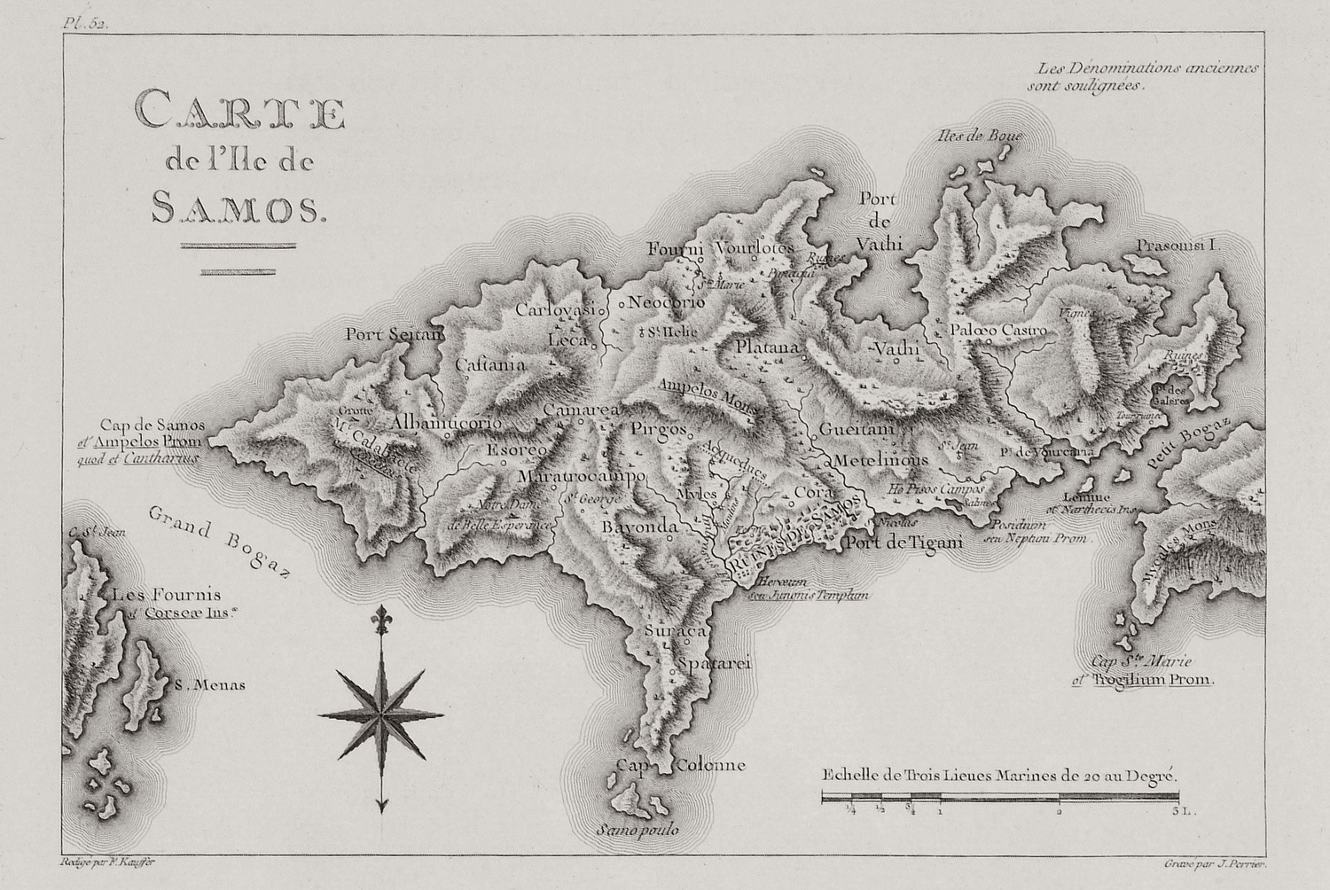 Χάρτης του νησιού της Σάμου