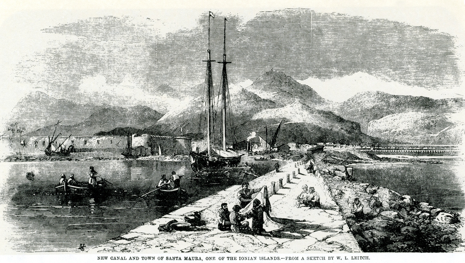 Άποψη της πόλης της Αγίας Μαύρας  (Λευκάδα) 1859