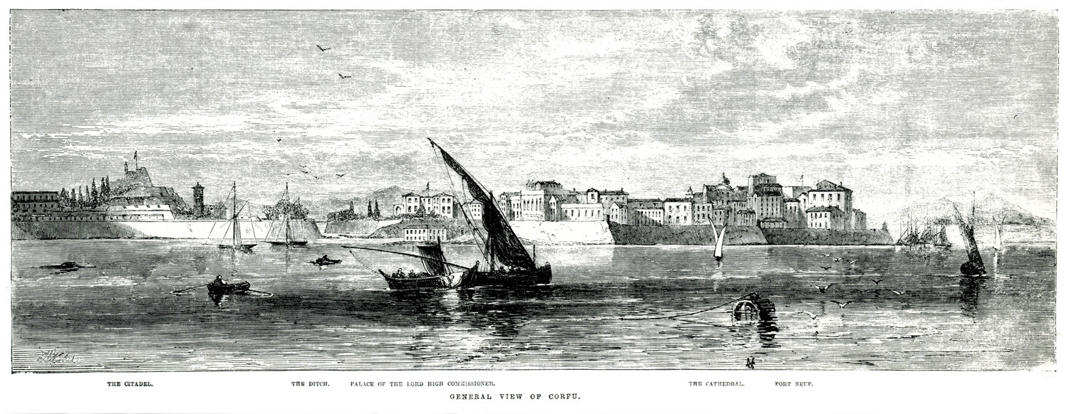 Άποψη της πόλης της Κέρκυρας από τη θάλασσα