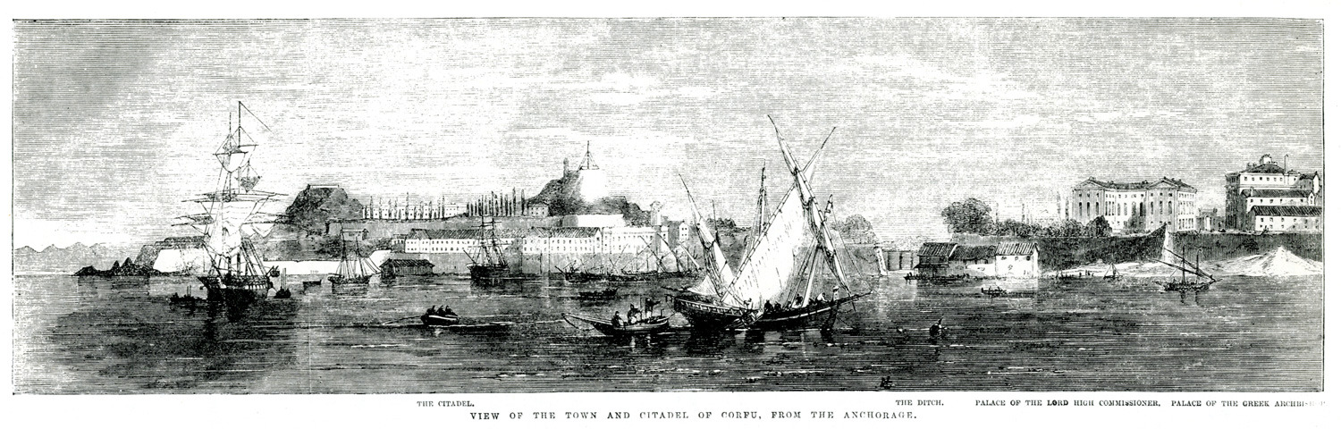 Άποψη της πόλης της Κέρκυρας από τη θάλασσα