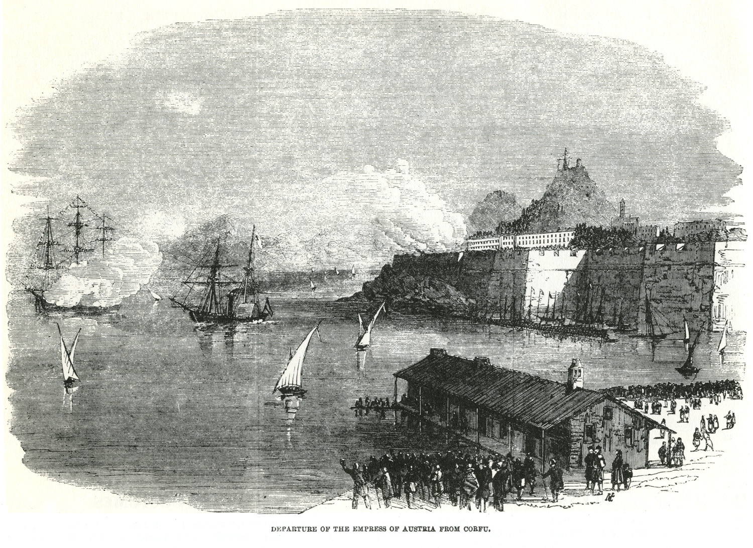 Αναχώρηση της αυτοκράτειρας της Αυστρίας από την Κέρκυρα