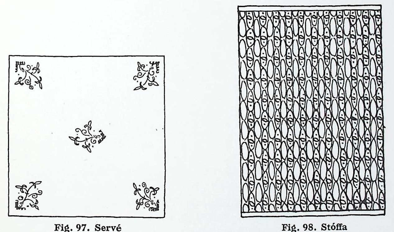 Ενδυμασία γυναίκας χωριού-Μαστιχοχώρια – Ολύμποι-           97. Σερβέ, Μπροστινάρι               98. Στόφφα