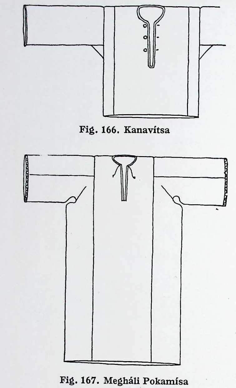 Ενδυμασία γυναίκας χωριού– Βορειόχωρα -Καρδάμυλα-         166. Καναβίτσα-              167.Μεγάλη Πουκαμίσα